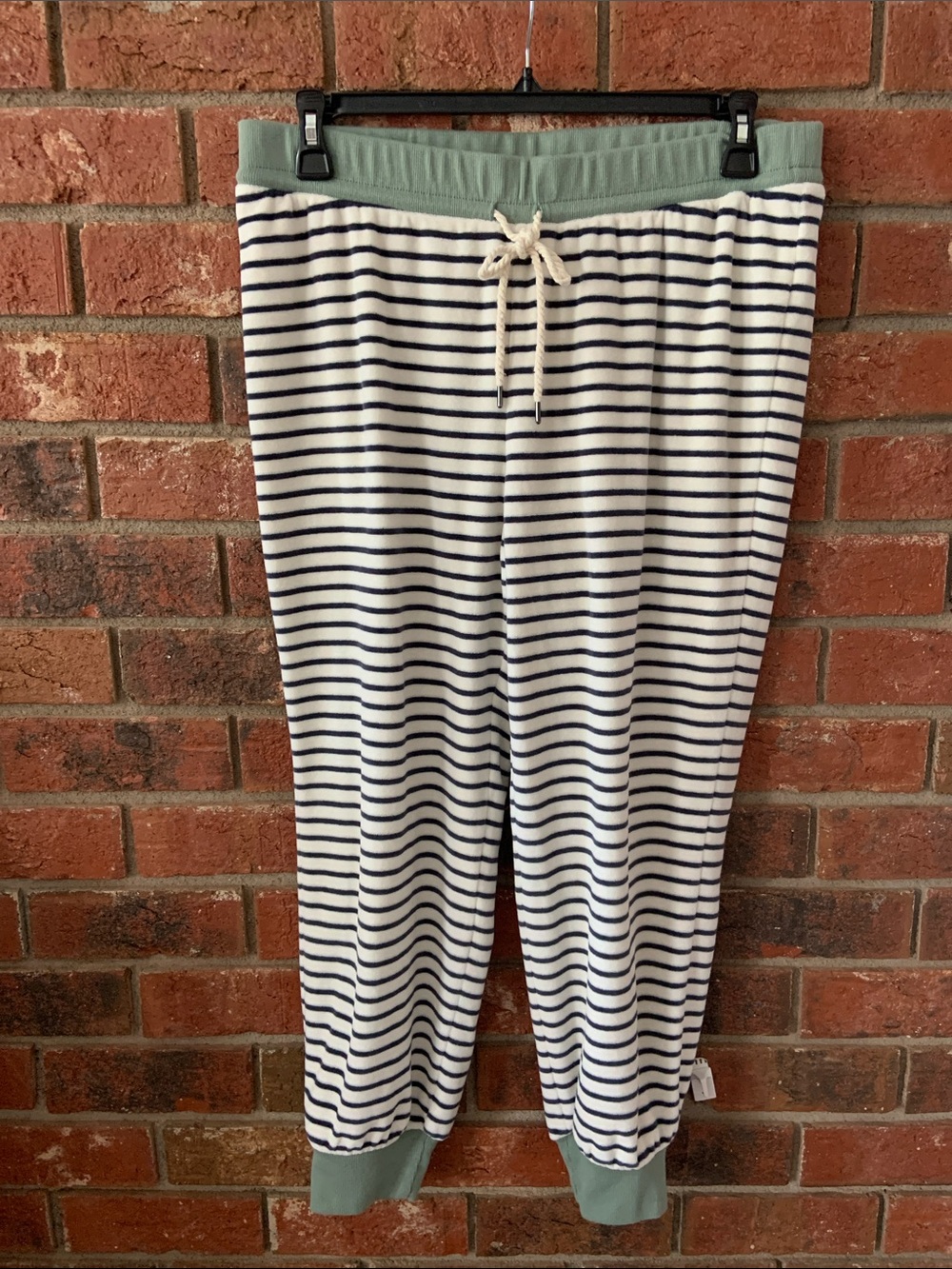 Madewell MWL Navy White Stripe Cozy Matching Lounge Sweatpants Set - Picture 8 of 10